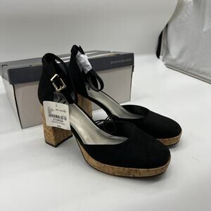 Worthington Womens Panama Block Heel Pumps Black Size 9.5M